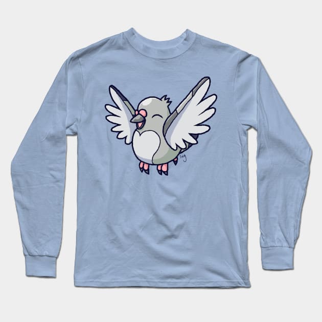 1217 Tiny Pigeon Long Sleeve T-Shirt by MeenGreenie